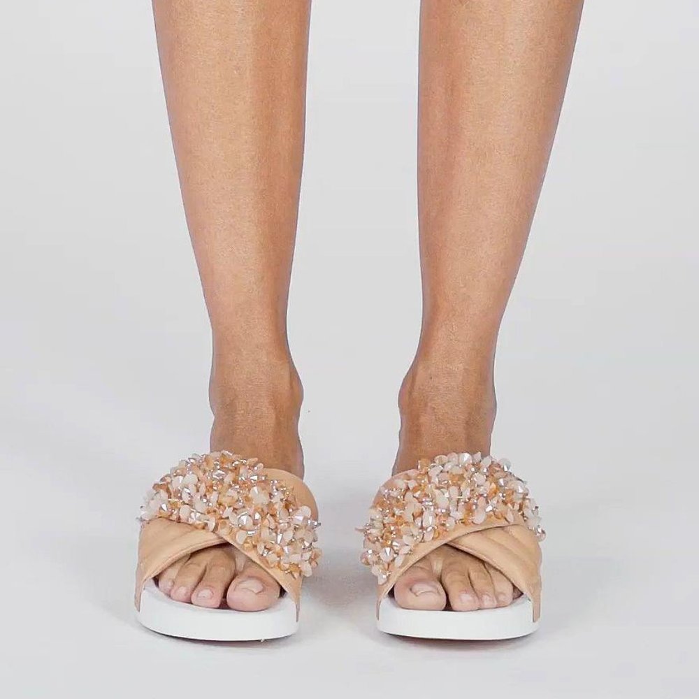Tory Burch Logan Beaded Slides
